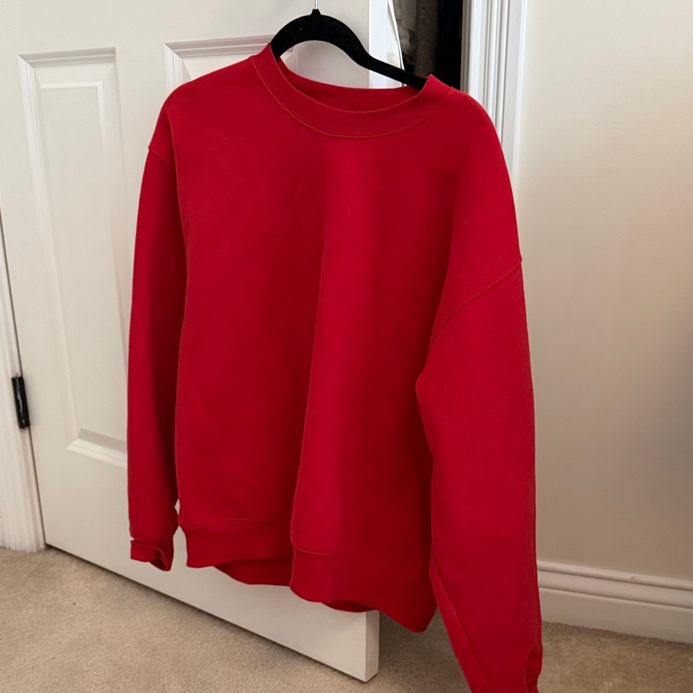 Aritzia Vibrant Red Crewneck Sweater